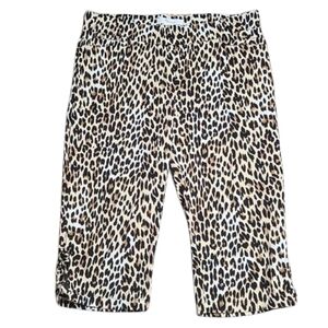 89th & Madison Leopard Print Pull On Capri Pants With Cut Out on Legs